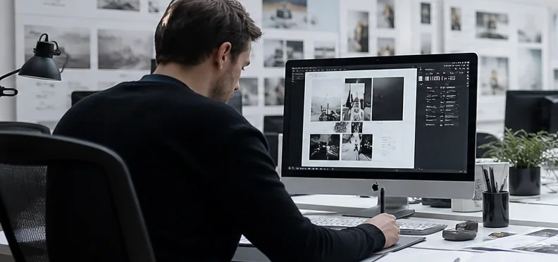 Branding and Web Design Expert working on PC
